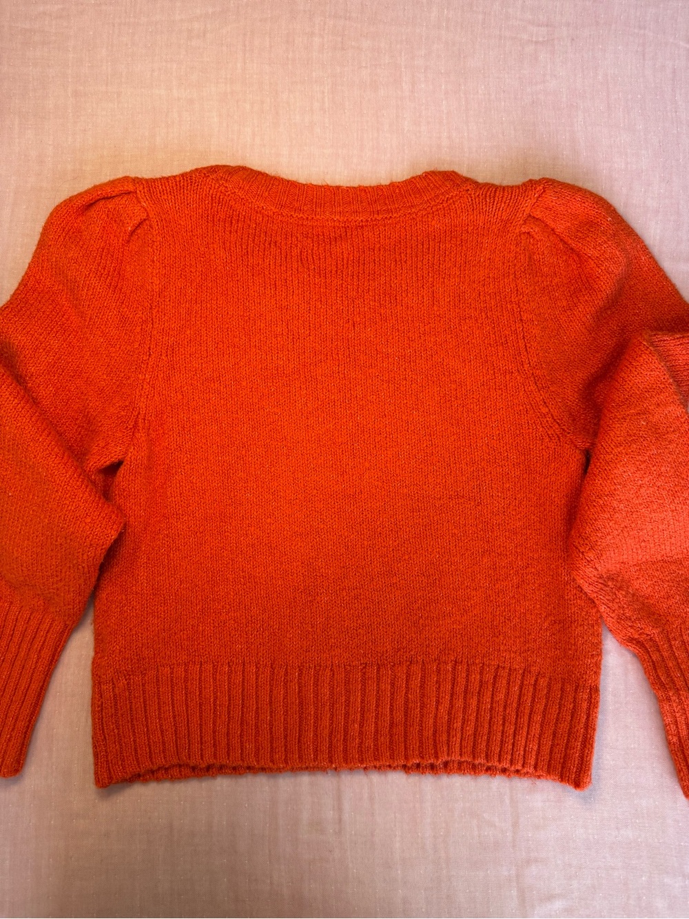 Maeve Red Crewneck Puff-Sleeve Sweater - Picture 5 of 9
